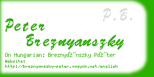 peter breznyanszky business card